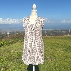 Hoss Introri purple batik Print Short sleeve Tunic  Dress Art to wear XSmall 36